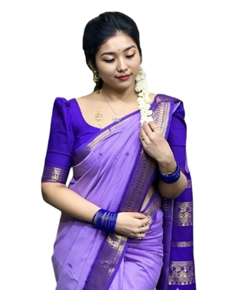 Image of South Cotton Gadwal Saree for Women | Celebrity Inspired Traditional Ethnic Wear | Chettinad & Kalyani Cotton Sarees | Soft Cotton Saree with Blouse Piece
