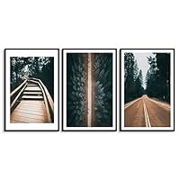 3 Piece Framed Canvas Wall Art Forest Landscape Canvas Prints Home Artwork Decoration for Living Room,Bedroom - 16