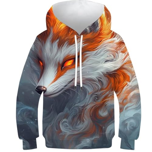 Sweat à capuche enfant chaud Fiery Fox pour l'école et les sorties en hiver