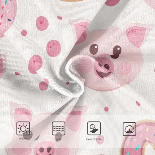 Wusikd Cute Pink Pig Faces Girls' Underwear Cotton Donuts Girls Briefs Soft Toddler Underwear 2T3
