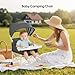 Cochildor 4-in-1 Portable Baby Chair, Foldable Toddler Booster Seat with Removable Tray, Canopy & Safety Harness, Gray