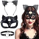 🐱 Catwoman Maske Damen: Dieses Catwoman Kostüm Accessoires Set beinhaltet eine Catwoman Maske, eine Halskette und ein Catwoman Haarband. Damit sind Sie perfekt ausgestattet für Ihr Catwoman Kostüm.