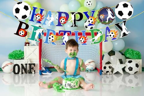 Image of Rozi Decoration Happy Birthday Football Theme Party Supplies for Sports - Soccer Decoration Items for Boys - Banner Pack of 1 Set