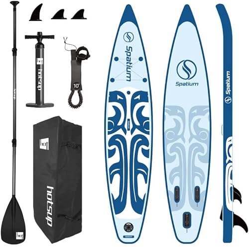 Spatium Inflatable Stand Up Paddle Board for Adults with Premium Sup Accessories Including Backpack,Fins, Leash, Paddle, Pump for Adults 11'6''×31.5''×6'' Blue