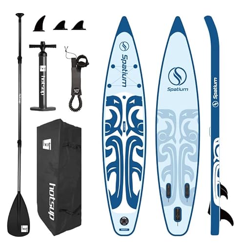 Spatium Inflatable Stand Up Paddle Board For Adults With Premium Sup Accessories Including Backpack,Fins, Leash, Paddle, Pump For Adults 11'6''×31.5''×6'' Blue #TOP1