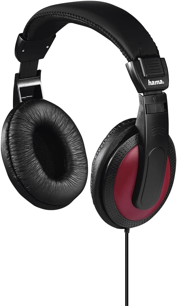 Hama Basic 4 Music Wired Headphones, Over-Ear, 2m Long Cable, Black