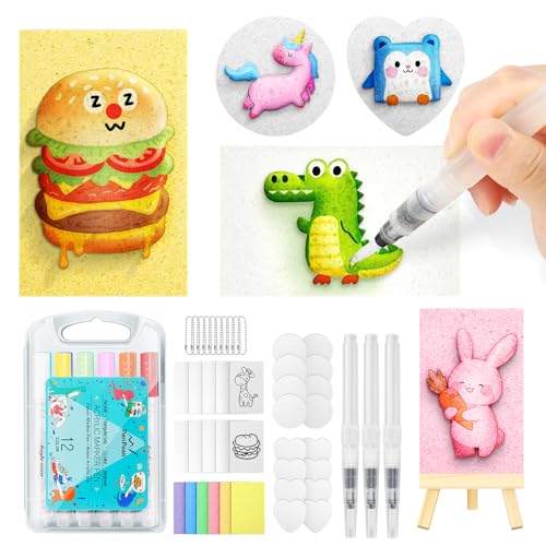 KETIEE Magic Puffy Paint 58Pcs Magic Foam Texture Painting Kit 3D Drawing Set DIY Art Supplies 32 Pcs Foam Texture Paper 12 Colors Acrylic Marker Pens Magical 3D Effect Texture Painting Kit