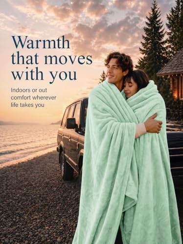 Image of Utopia Bedding Soft Fleece Bed Blanket Queen Size Mint Green (90x90 Inch)