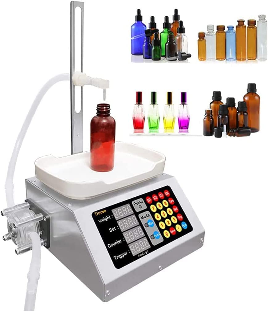 Riempitrice Automatica di liquidi, Adatta for flaconi Piccoli da 3-100 ml di Vari reagenti for soluzioni, Campioni di Prodotti, ECC., ugello antigoccia e Tubo in Silicone Alimentare