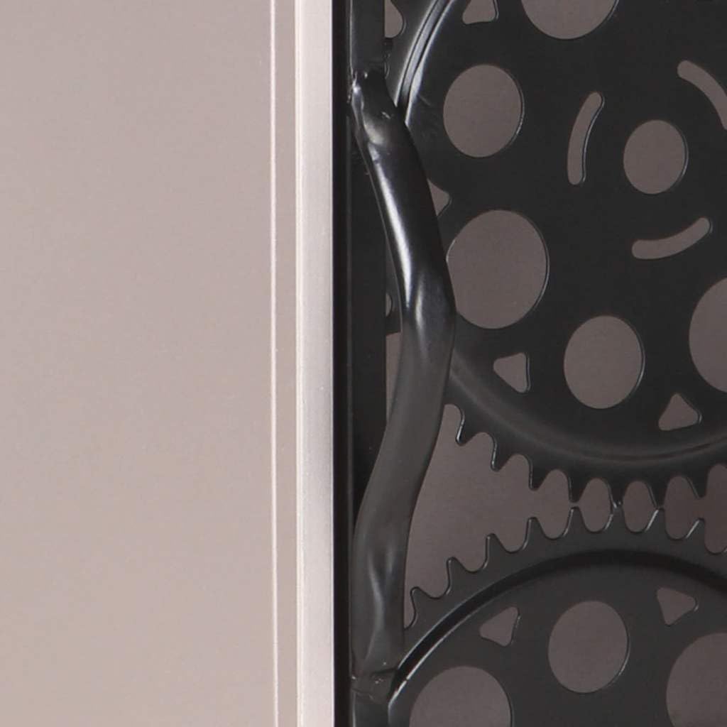 Stolik nocny z szorstkiego drewna mango 40 x 30 x 50 cm z szufladą i drzwiami, szafka nocna, stolik nocny, stolik pomocniczy, miejsce do przechowywania, wyjątkowy design koła łańcuchowego