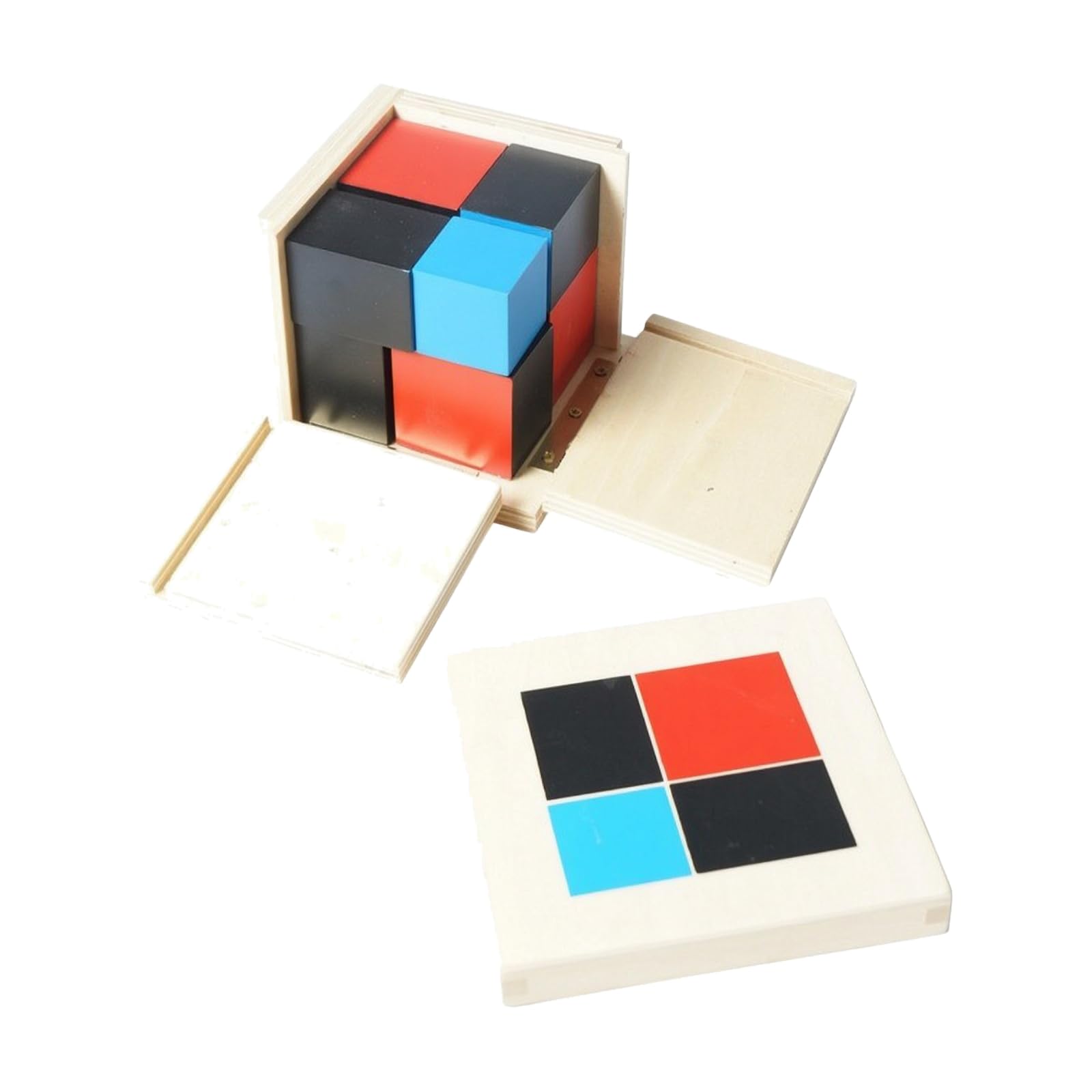 Cubo Binomiale Child-Centered Educativo Cubo Binomiale con Custodia in Legno Sensoriale Strumento di Apprendimento Aritmetico Precoce per Bambini