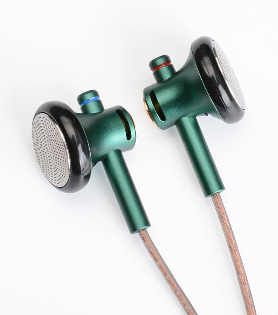 NICEHCK Balanced Wired Earbuds with 4.4mm Plug, HiFi Flat Head Earphones with 15.4mm Dynamic Driver, Audiophile Open-Ear Headphones for Android Phones, Music Players & Laptops (4.4mm no Mic Green)