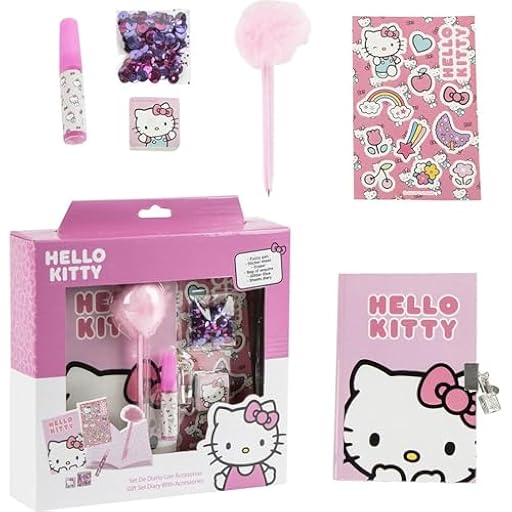 Diario Set Hello Kitty – Set Completo con Diario, Fuzzy Pen, Stickers y Accesorios de Papelería para Niñas Fans de Hello Kitty que Quieren Decorar, Dibujar y Escribir con Estilo Tierno | Ya disponible en tu tienda friki favorita! En mundofriki.es! Diario Set Hello Kitty – Set Completo con Diario, Fuzzy Pen, Stickers y Accesorios de Papelería para Niñas Fans de Hello Kitty que Quieren Decorar, Dibujar y Escribir con Estilo Tierno | Ya disponible en tu tienda friki favorita! En mundofriki.es!