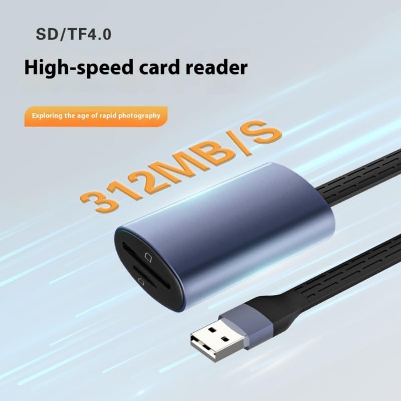 Lector de tarjetas USB C TF con dos ranuras de lectura simultánea de 312 MB/S, velocidad rápida