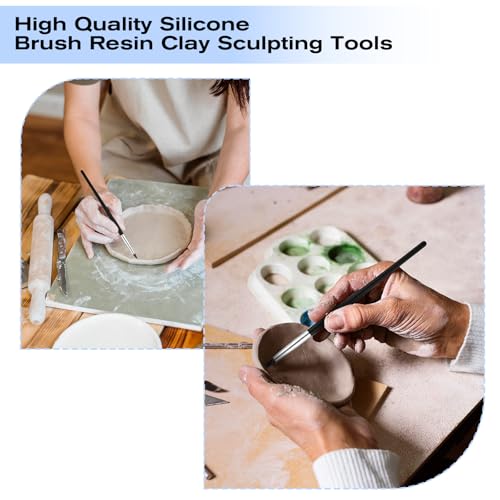 QfwdfcTrenz Set de 10 Pinceles Artísticos de Silicona para Pintura Profesional con Puntas de Goma miniatura 4