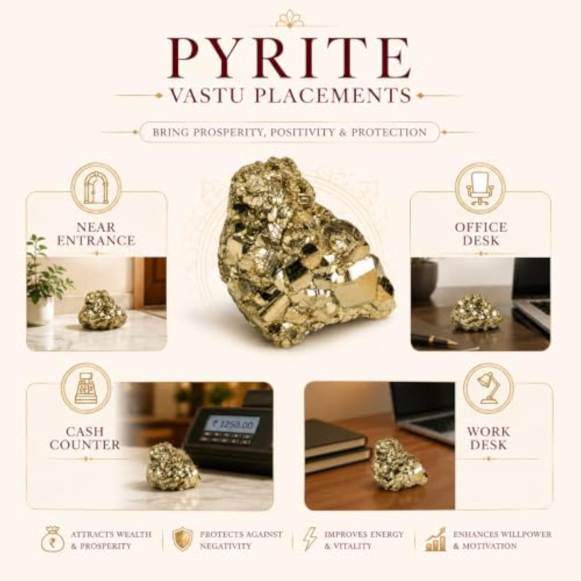 Natural Silver Pyrite Raw Stone for Prosperity and Protection