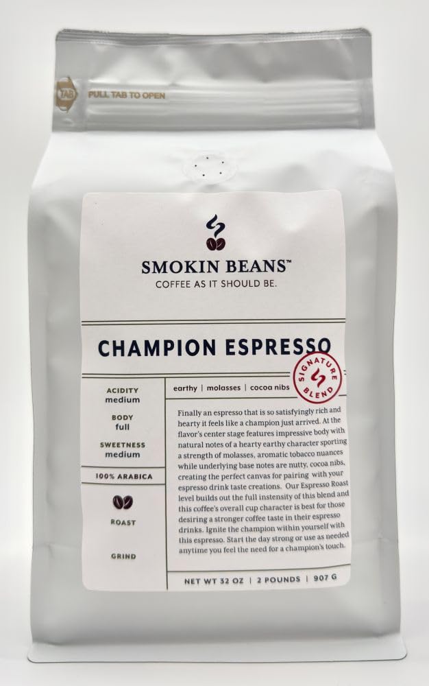 Smokin Beans 2-Pound Champion Espresso Coffee, Our Signature Blend, Espresso Roast, Premium Whole Bean Specialty Coffee