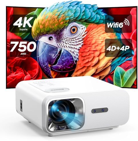 【AI Auto Focus/ Auto 4D Keystone】Proyector 4K WiFi6 Bluetooth 250...