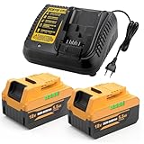 Tension : 18 V - Capacité : 5500 mAh - Puissance : 99 Wh - compatible avec Dewalt Batterie et chargeur.