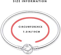 Vista 2 de HappyStar Pulsera de cadena de serpiente de plata de ley 925 totalmente compatible con dijes Pandora, con cierre de cabeza de Mickey Mouse, regalos