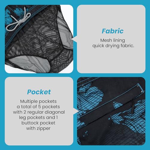 Board Shorts Men's, 22" Quick-Dry Swim Trunk with Mesh Liner, Cargo Style Bathing Suits3