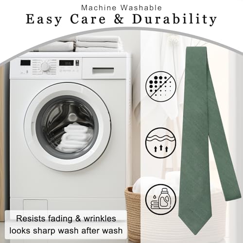 Image of Cotton Ties for Men Solid Color Skinny Tie Mens Necktie for Wedding Graduation Formal Dinner