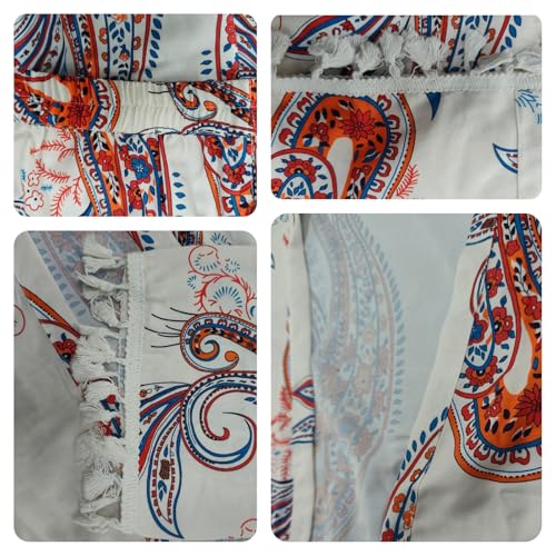 Image of Leriya Fashion Co Ord Set for Women Stylish | Summer Travel Co-Ord Set Short Sleeve Shirt & Wide-Leg Pant | Paisley Printed Stylish Casual Outfit for Summer Cord for Women | Dress for Woman