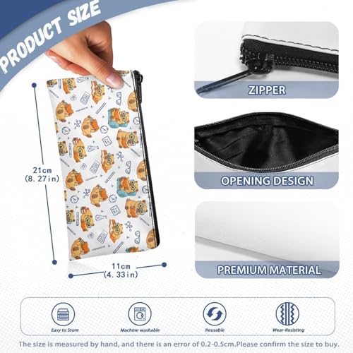 Image of Capybara Pencil Case for Kids Preppy Style Pen Holder with Sturdy Zipper Wear Resistant Pencil Box for Preschool Stationery Pouch for Toddler Girls