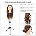 Adjustable Wig Stand with Tripod Base, Mannequin Head Holder for Hairdressing, Salon Cosmetology Training