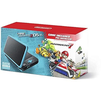 New Nintendo 2DS XL - Black  Turquoise With Mario Kart 7 Pre-installed - Nintendo 2DS