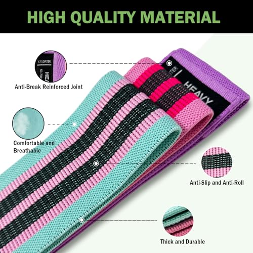 Image of KANGFITER (3.Colorful Set) | Loop Exercise Bands for Booty Leg Butt Glute Hip, Elastic Stretch Workout Bands for Women Men Home Gym Fitness Yoga Pilates