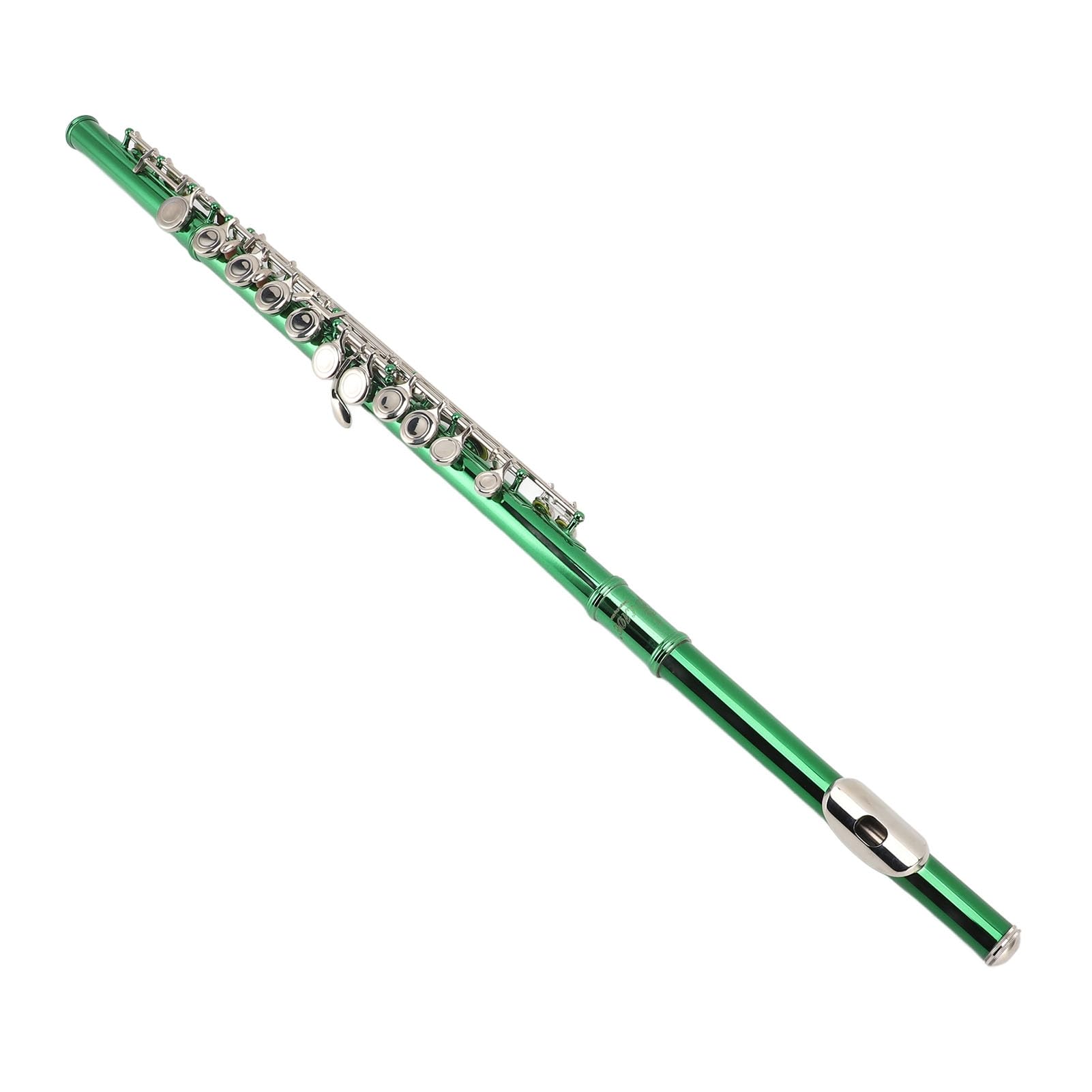 Claves Sensibles, Sonido Sobresaliente, Ideal para Principiantes y Estudiantes, Flauta de Cobre Blanco C, con Bolsa Portátil para Principiantes, Estudiantes y Herramientas de Limpieza