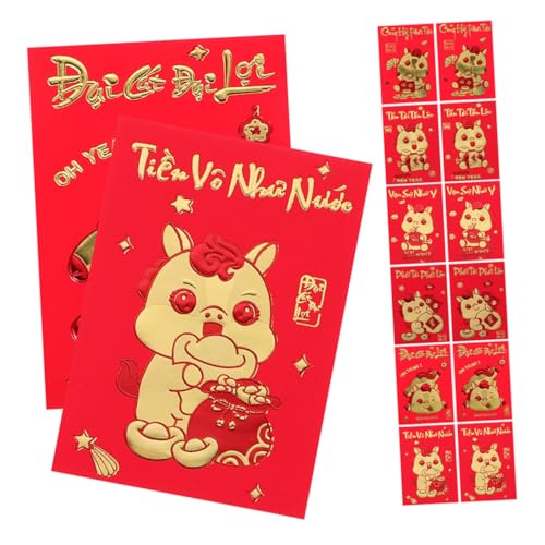 Hongbao Traditionnels du Nouvel An : Enveloppes Rouges avec Cheval pour Fêtes de Famille