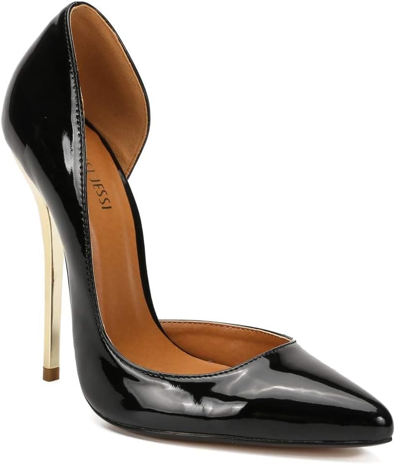 MAIERNISI JESSI Unisex Men's Women's D-Orsay Stiletto Heels Pointed Toe Super High Heeled Slip on Pumps