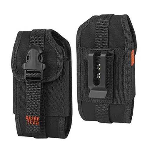 Reiko Rugged Black Pouch For Samsung Galaxy Note 5 / 4 / 3 / Black Holster Clip Pouch Case W/ Card Pocket and Zoomazig Stylus