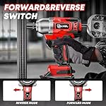 SILVEL Cordless Impact Wrench, MAX 500N.M Brushless Impact Gun 1/2 inch, 4.0Ah Battery, 6 Sockets, 3200RPM Impact Driver wih Fast Charger - Image 5