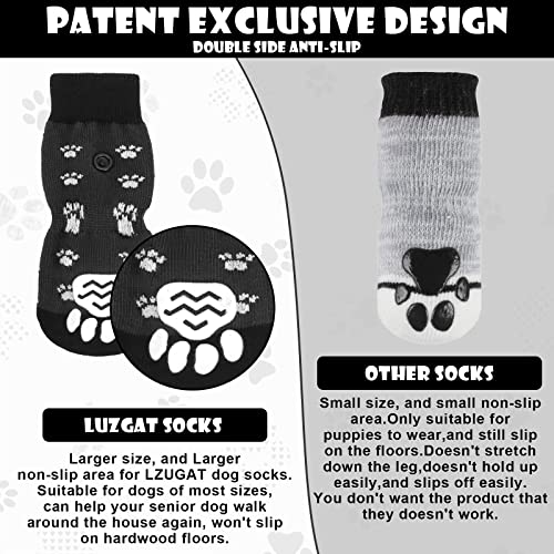 Luzgat Dog Socks For Hardwood Floors To Prevent Licking,Dog Boots Paw Protector With Non Anti Slip, Dog Grips For Large Senior Dogs,Pack Of 4 #TOP3