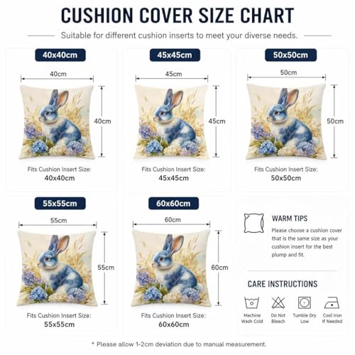 Housse de coussin en lin extérieur imperméable 50x50cm beige - 7