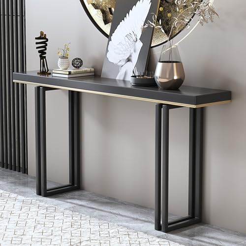 HARELA Mesas Consola para Entrada, Mesa Consola rústica de Madera para Sala de Estar, Mesa de sofá Estrecha para vestíbulo, Pasillo, salón(140x30x80cm/55.1x11.8x31.5in)