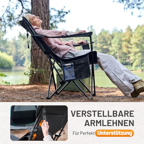 TIMBER RIDGE Campingstuhl Faltbar 180KG Rückenverstellbar in 3 Positionen – Ansicht 5