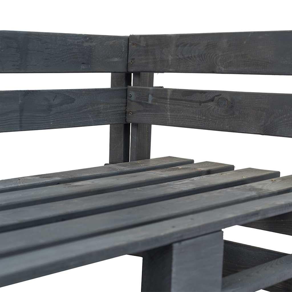 Banco esquinero Paleta Jardín Madera Gris