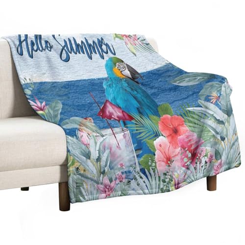 Couverture polaire Hello Summer grand format plaid lit canapé - 2