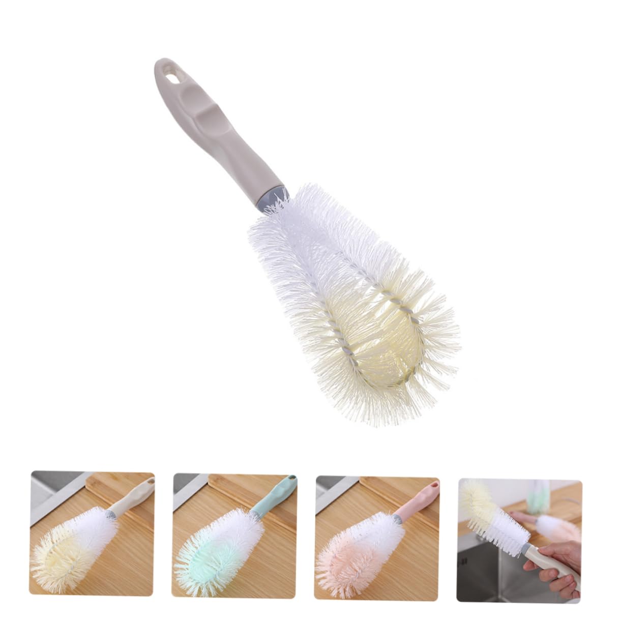 Didiseaon 3pcs Cleaning Brush Bottle Cleaner Brush Bottle Brush Carafes Hard Bristled Bottle Brush Bottle Washing Brush Handle Bottle Straw Cleaning Cup Cleaning Tool Pp