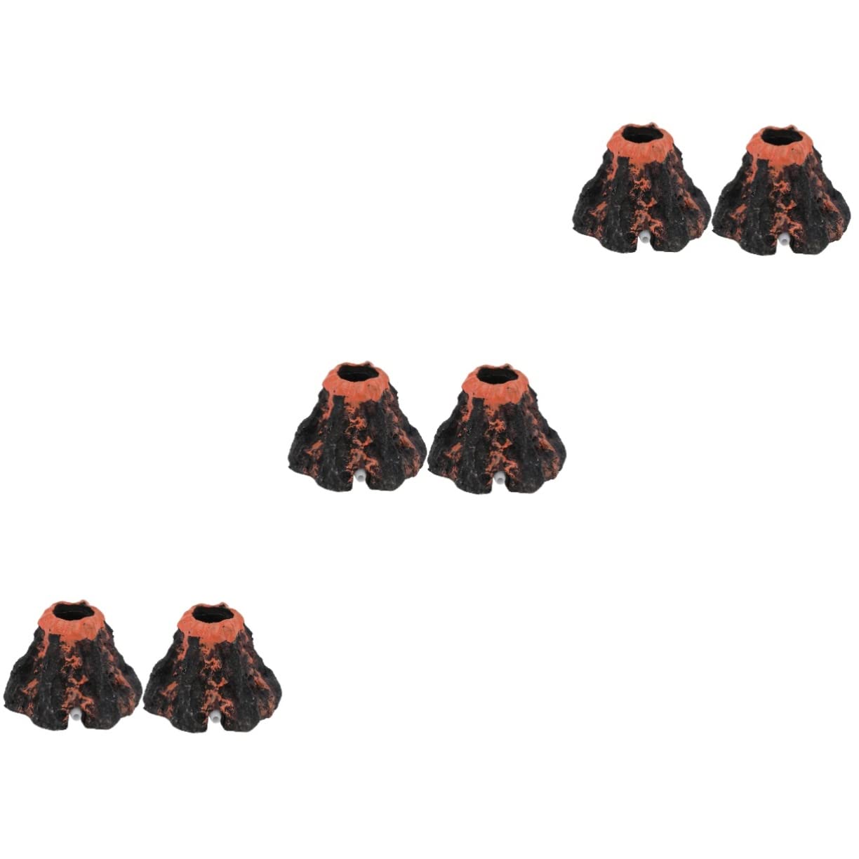 6 pcs Decor Realistic Pool Volcano with Rock Underwater Ornament Decorations- Ornaments Aquarium Volcanic Tank Decorations Bubbler Accessories Betta Craft Rocks Hole Hideout