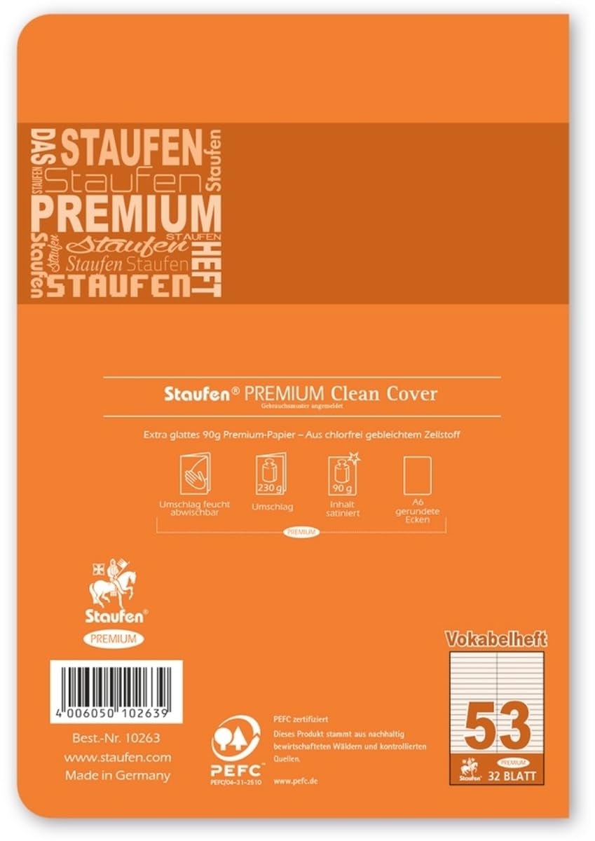 Staufen 20 x Vokabelheft Premium A6 32 Blatt