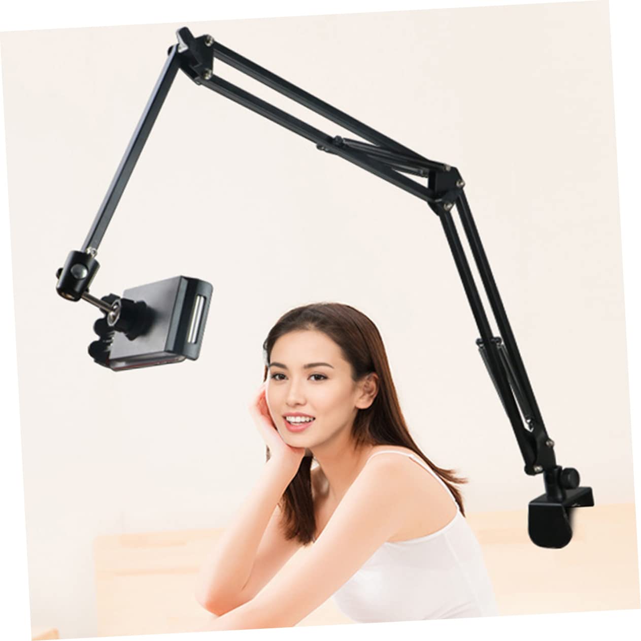 1juego Soporte Móvil Ajustable para Teléfono Brazo Montaje Mesa o Cabecera para Grabación y Uso De Manos Libres Compatible Smartphones y Tablets
