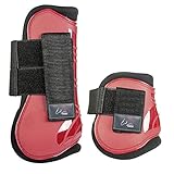 Bonne qualité HKM Guêtres et protèges boulets, Set de 4 Rouge/Noir Poney