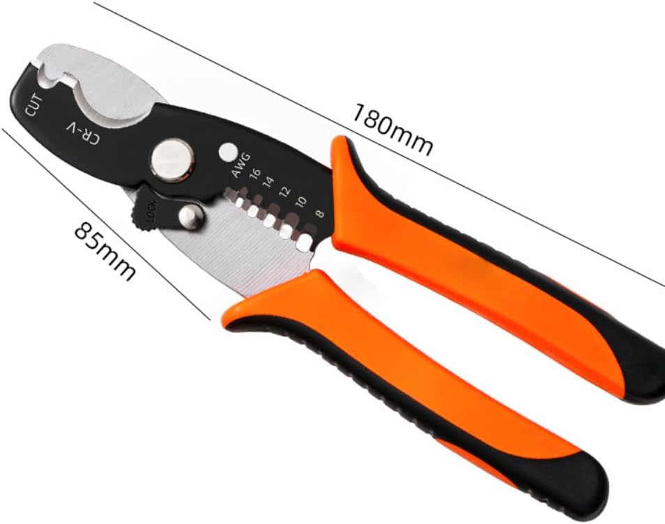 7-Inch Professional Cable Cutter & Stripper | Multi-Tool for 8-14 AWG Al/Cu & Comm Cables