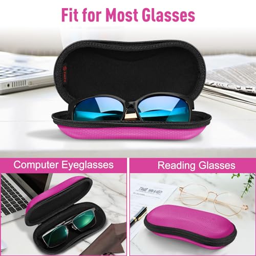 Image of FINTIE Sunglasses Case, Hard EVA Shell Shockproof Sport Glasses Case with Metal Carabiner Travel Zipper Eyeglasses Holder