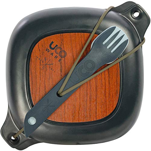 UCO 5-Piece Lunch Kit with Bowl, Plate, and 4-in-1 Spork Utensil Set, Stone Blue